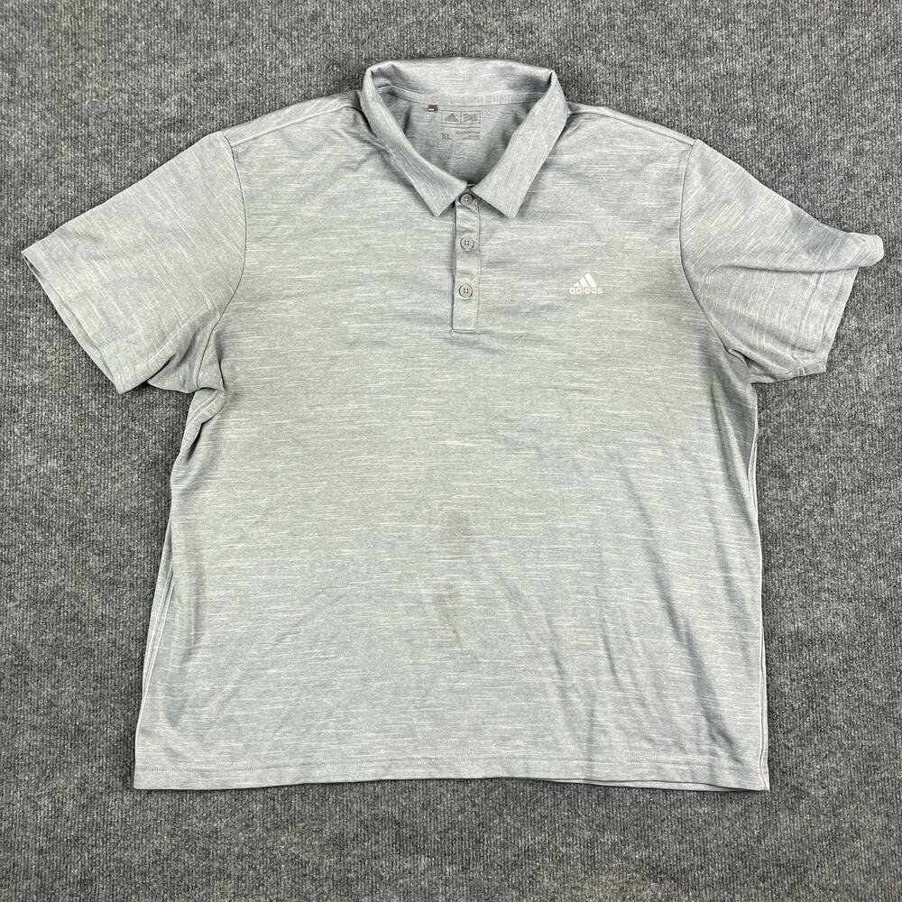 Adidas Men's Polo Shirt XL Gray Lightweight Casual Golf Performance